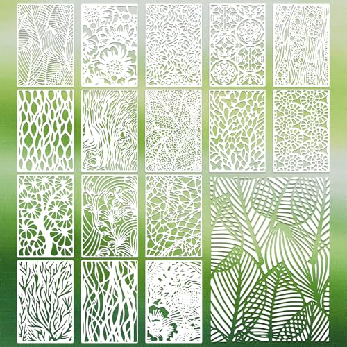 Geometric Texture Stencils for Crafts Reusable 16Pcs Stencils(11X7 Inch) - color: Texture 2
