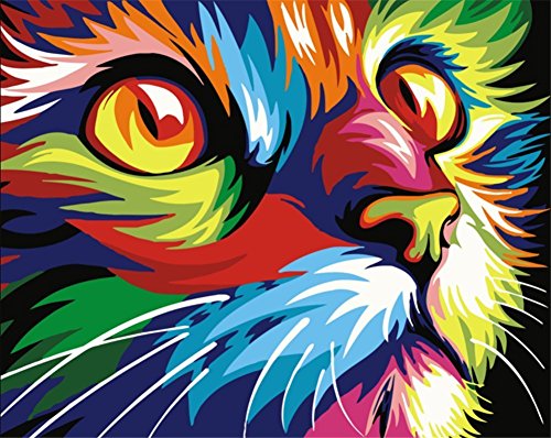 Newsight DIY Oil Painting Paintworks Paint by Number for Kids and Adults (16" x 20"Color Cat) - color: Color Cat, size: 20"Wx16"L