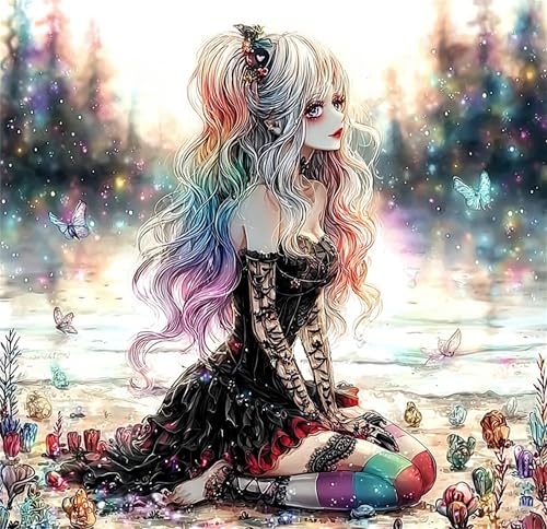 Jiqinsiye Girl Adults Paint by Number Kits,Female Painting by Number Kits on Canvas,Large Color by Numbers Adult Watercolor Gifts for Friends Wall Decor - color: woman