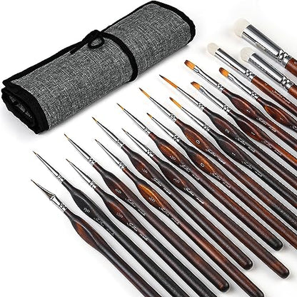 Golden Maple Miniature Paint Brushes Drybrush - Model Paint Brush Set - color: Cocoa Brown