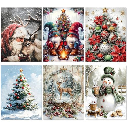 6 Pack Diamond Art Kits for Adults Christmas Diamond Painting Kits 12x16 In - color: 6 Pack Christmas, size: 11.8x15.7in(30x40cm)