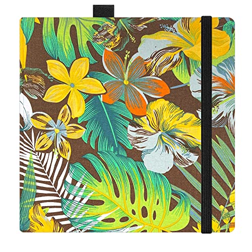 Square 8x8 Bleedproof Marker Paper Pad, 110 GSM Alcohol Ink Bristol Paper Sketchbook, Handmade Journal Hardbound 88 Sheets (176 Pages) Markers Ink Mediums Art Sketch Book Larges Brown Plantain - color: L-brown plantain