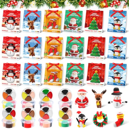 Capoda 30 Sets Christmas DIY Clay Kit Air Dry Modeling Animal Set - style: Christmas