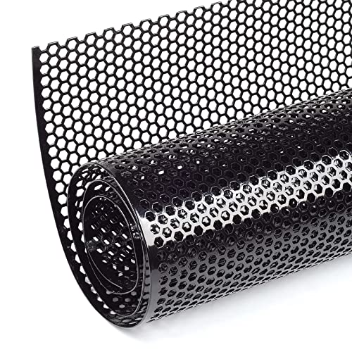 AggAuto Universal 40"x13" Car Grill Mesh Honeycomb 6mm Spacing 2mm Black | Aluminum Alloy Automotive Grille Insert Bumper, One of the Most Multifunctional Shape Grids 100x33cm - size: 6x2mm Honeycomb - Black