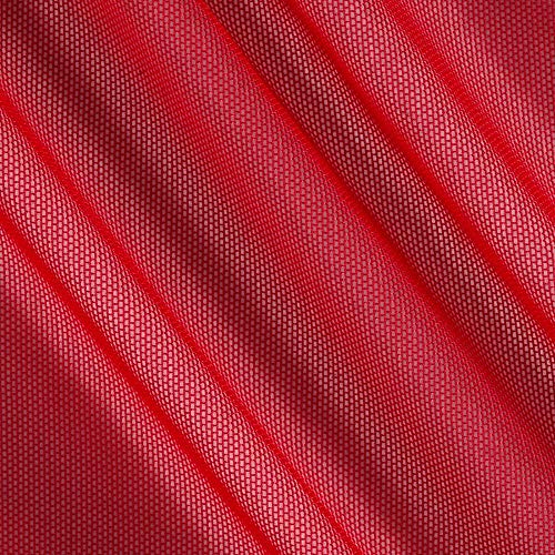 Power Mesh Fabric | 4-Way Stretch | Dancewear, Sportswear Fabric | 60" Wide | Lightweight, Sheer | 90% Nylon, 10% Spandex | for Sewing (5 Yards, Red) - color: Scarlet, size: 5 Yards