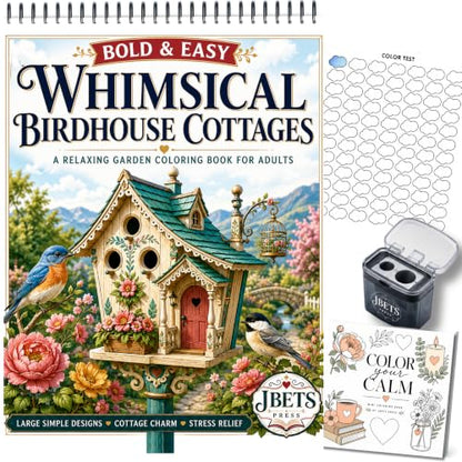 Cozy Vibes: Adult Coloring Book for Women with Whimsical Birdhouses