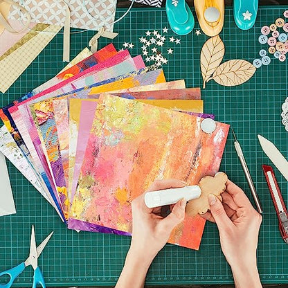 Scrapbook Paper, 24 Sheets 6"×6" 160gsm Single-Sided Patterned Cardstock - color: 24 sheets-oil painting
