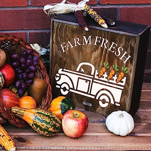 80 Pcs 3 x 3 Inch Stencils for Painting on Wood, Reusable Farm Animal Plastic Stencils DIY Craft Paint Template Set for Wall Rock Home Decor - style: Farm