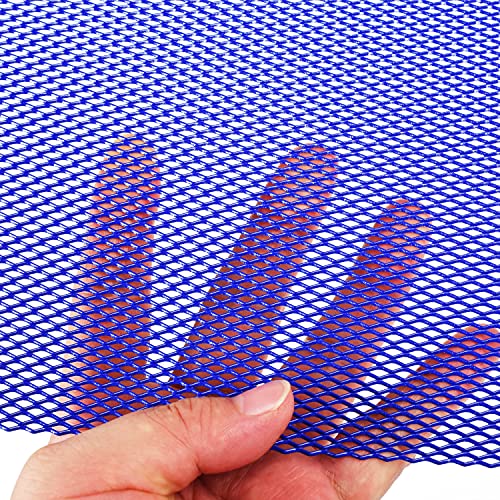 AggAuto Universal 40"x13" Car Grill Mesh 3x6mm Rhombic Hole Blue | Aluminum Alloy Automotive Grille Insert Bumper, One of the Most Multifunctional Shape Grids 100x33cm - size: 3x6mm Rhombus - Blue