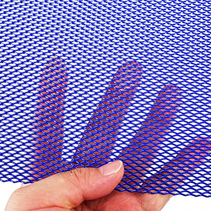 AggAuto Universal 40"x13" Car Grill Mesh 3x6mm Rhombic Hole Blue | Aluminum Alloy Automotive Grille Insert Bumper, One of the Most Multifunctional Shape Grids 100x33cm - size: 3x6mm Rhombus - Blue