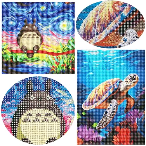 Sea Turtle Animal Diamond Painting Kits for Adults,Home Wall Decor Art | Starry Sky 5D Diamond Art Kits for Adults Beginners, DIY Full Drill Round Diamonds Dot Art Paintings,11.8X15.8 inch - color: Blue Turtle + Blue Sky
