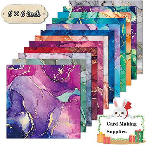YASMEN Marble Scrapbook Paper Pad, 6x6 Single-Sided Valentine Cardstock Paper Pad for Card Making, Journals, Planner, DIY Envelopes, Greeting Cards, Gift Card, Decorative Art Craft -24 Sheets - color: Marble Pattern - 6×6