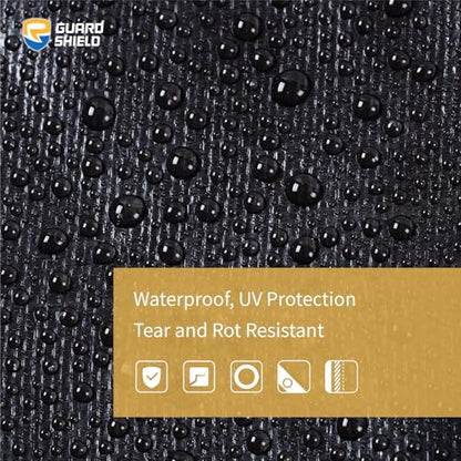 GUARD SHIELD Tarps Heavy Duty Waterproof 16x20 Feet Black Poly Tarp Cover Outdoor Thick UV Resistant Tarpaulin with Grommets 10mil - color: Black, size: 16x20