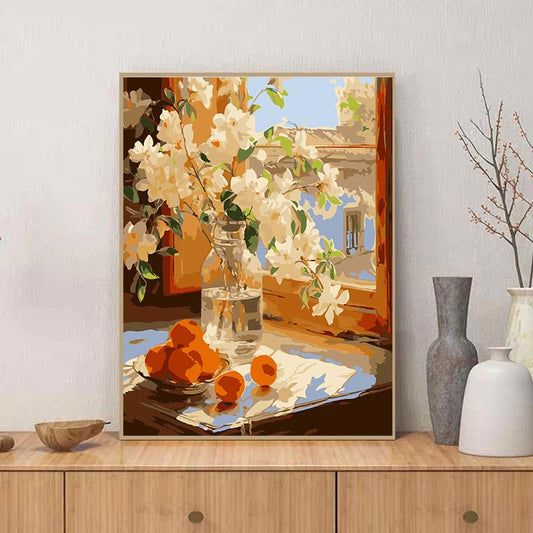 ZRIZQ Paint by Numbers Kit for Adults Beginners,Floral DIY Painting Set,Relaxing Creative Craft Activity,16x20 Inch-Flowers - color: 16"X20"Rolled Canvas-Flowers