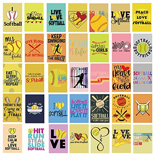 Uaitodee Softball Wall Collage Kit, 50 Set 4x6 inch Aesthetic Pictures, Theme Room Decor, Girls Teens Gifts