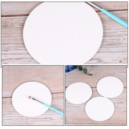 Toddmomy 8 Pack Round Blank Canvas Boards 3.93 Inch Cotton Canvas Panels for Oil Painting Acrylic Painting Watercolor Artist Boards for Kids DIY Crafts