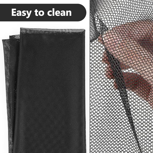 Black Mesh Fabric 59 x 29.5 Inch Mesh Netting Stretchy Power Meshes Fabric for Sewing Crafts Netting Clothes Shopping Bag Backpack Pocket and Straps
