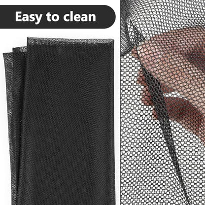 Black Mesh Fabric 59 x 29.5 Inch Mesh Netting Stretchy Power Meshes Fabric for Sewing Crafts Netting Clothes Shopping Bag Backpack Pocket and Straps