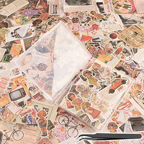 200Pcs Vintage Scrapbook Stickers, Aesthetic Junk Journal Stamping Supplies Kit, Scrapbooking Ephemera Washi Paper for Bullet Journaling Planners Diary Collage (Nostalgic) - style: Nostalgic