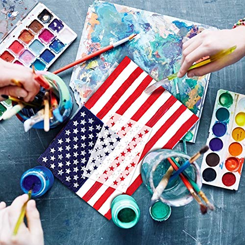 Koogel American Flag 50 Star Stencil, 13 Stars 1776 Stencils for DIY Crafts | Patriotic Decorations, Party, School Projects, Reusable Drawing Templates for Painting on Wood, Wall, Paper, Fabric - style: 7 PCS