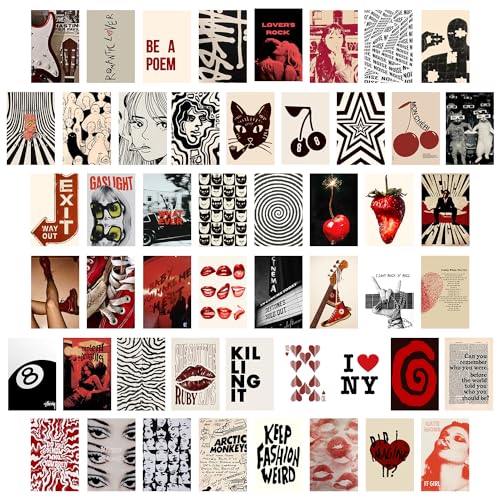 TRAMIN 50 Pcs Downtown Girl Room Decor, Downtown Girl Posters Y2k Pictures, Retro Y2k Collage Kit, Coquette Room Decor Aesthetic, Rockstar Coquette Wall Art Prints