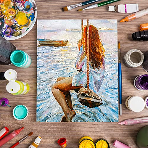 Stretched Canvas for Painting- 8x10 Inch,Bulk Pack of 8,Primed,100% Cotton,5/8 Inch Profile of Super Value Pack for Acrylics,Oils & Other Painting Media - size: 8"x10"