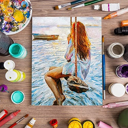Stretched Canvas for Painting- 8x10 Inch,Bulk Pack of 8,Primed,100% Cotton,5/8 Inch Profile of Super Value Pack for Acrylics,Oils & Other Painting Media - size: 8"x10"