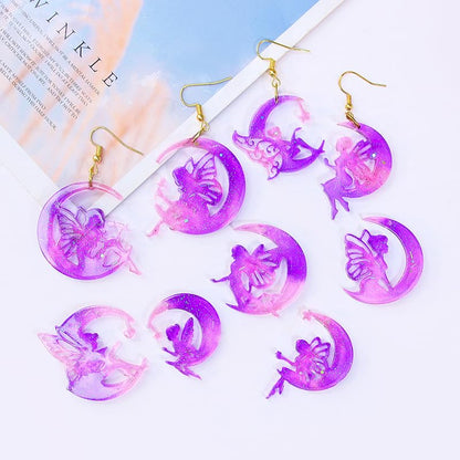 104Pcs Geometric Resin Earring Molds Kit, Wing Angel Shaped Earrings Silicone Mold for Epoxy Resin Dangle Drop Jewelry Molds Making Kit with 100 Earring Hook for Earrings Necklace Pendants (Wing) - color: Wing