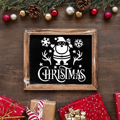 80 Pcs 3 x 3 Inch Christmas Stencils for Painting on Wood, Reusable Merry Christmas Ornament Snowflakes Holiday Stencils DIY Craft Template Set for Wall Rock Home Decor - style: Christmas