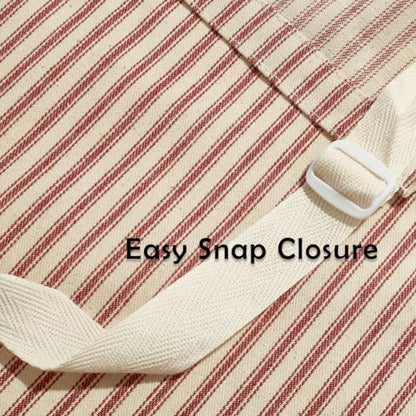 Professional Unisex Chef Apron – Cross-Back, Large Pockets, Water-Resistant Cotton Canvas - color: Brown Stripe