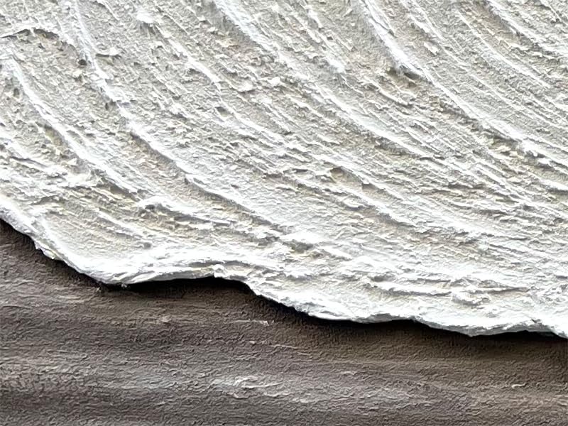 NANKAI Art 24x48 inch Hand-Painted 3D Ocean Waves Oil Painting Natural Scenery White Abstract Canvas Art Mural - color: Nkhb251
