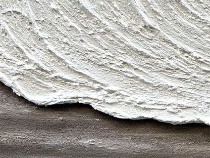 NANKAI Art 24x48 inch Hand-Painted 3D Ocean Waves Oil Painting Natural Scenery White Abstract Canvas Art Mural - color: Nkhb251