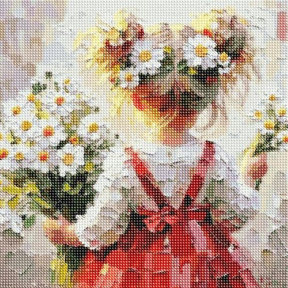 VICESESE 5D Diamond Painting Kits for Adults Diamond Painting Kits Dimand Art Paintings Diamond Art Kits DIY Gem Art 14x14 Inch Romantic Floral Back View Artwork - color: FYZZ-149