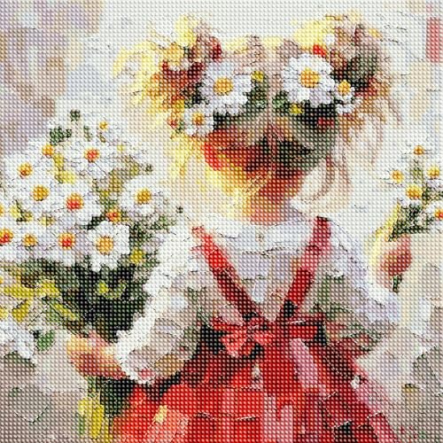 VICESESE 5D Diamond Painting Kits for Adults Diamond Painting Kits Dimand Art Paintings Diamond Art Kits DIY Gem Art 14x14 Inch Romantic Floral Back View Artwork - color: FYZZ-149