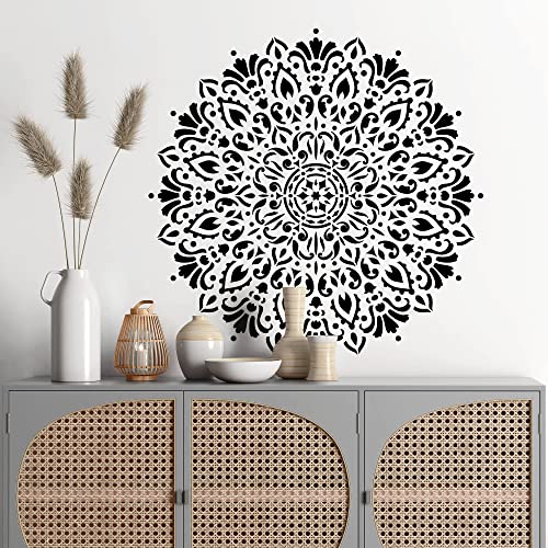 Harmony Floor Stencil - Mandala Template, Furniture Stencil - size: 12"x12"