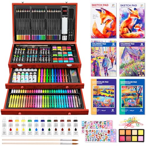 Art Supplies, 269 Piece Deluxe Art Set Crafts Drawing Painting Supplies Kit