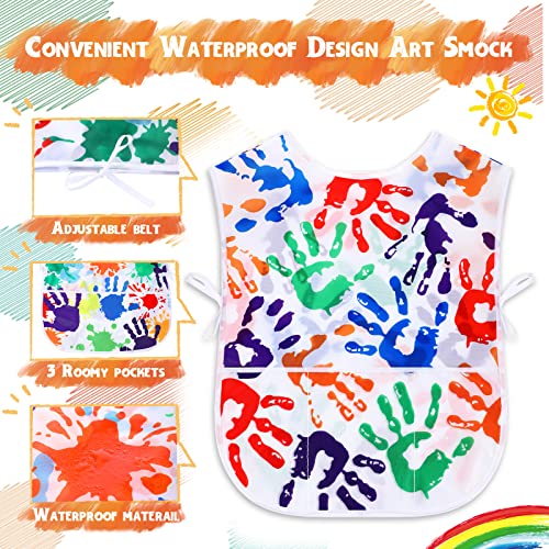 SATINIOR 2 Pcs Kids Art Smock Toddler Apron Artist Painting Apron | Painting Smocks for Kids, Toddler Paint Smock, Waterproof, Sleeveless, Boys Girls, with 3 Pocket, for Age 3-10 Years - style: Colorful