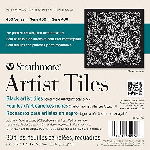Strathmore Artist Tiles 6"X6" 30/Pkg-Black -62105974 - size: 6 x 6 inches, style: Black