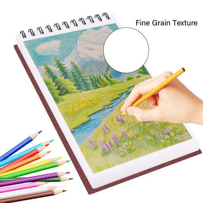 5.8" x 8.3" Mixed Media Sketch Book,Spiral Bound Hardcover Sketchbook,60 Sheets 92lb/150gsm Neutral White Acid Free Paper,Art Journal Sketchbook for Drawing Writing Sketching Illustration,Wine Red - color: Bright White-Wine Red