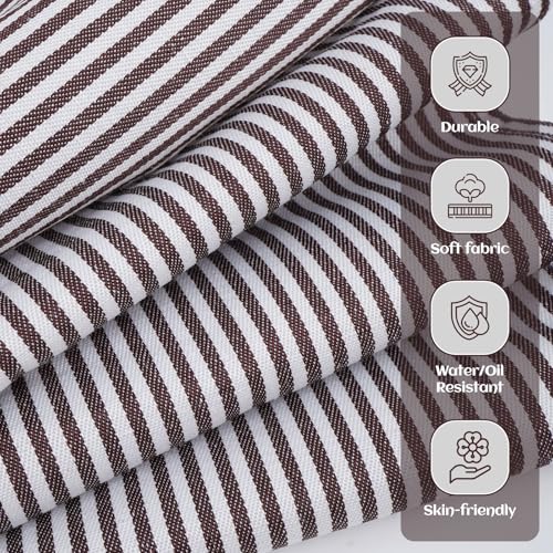 Serrenf 2 Pack Apron, Cooking Kitchen Aprons, Adjustable Bib Apron with 2 Pockets for Men Women Chef Apron - color: Black/Brown Pinstripe
