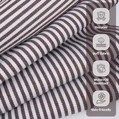 Serrenf 2 Pack Apron, Cooking Kitchen Aprons, Adjustable Bib Apron with 2 Pockets for Men Women Chef Apron - color: Black/Brown Pinstripe