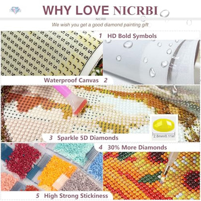 NICRBI Diamond Painting Kits for Adults Dog, Diamond Art 12x16 Inch