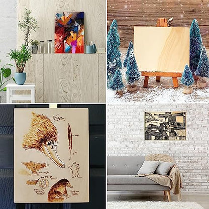 GNIEMCKIN 12 Pack Wood Canvas Boards for Painting, 9 x 12 Inch Canvas Panels for Art Projects, Cradled Artist Panels for Oil, Acrylic, Encaustic, Wood Burning, Pouring and More - size: 12 Pack