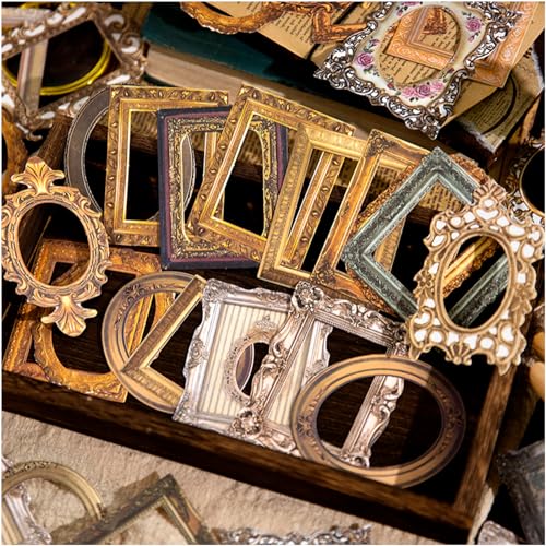 180Pcs Scrapbook Embellishments Window Frame for Scrapbooking Supplies, Vintage Scrapbook Frames Photo Decorative Paper for Junk Journal Crafts DIY Crafts Album Deco - color: Rerro Frames