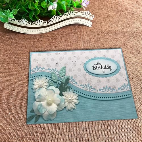 Lapoo Geometric Cutting Die for Scrapbooking - Durable, Metal Cutting Die for DIY Scrapbook Photo Album Decorative Paper Card, Card Making Supplies (Boundary Line and Heart Border 5.9 x 2.4 in) - color: Boundary Line and Heart Border 5.9 x 2.4 in