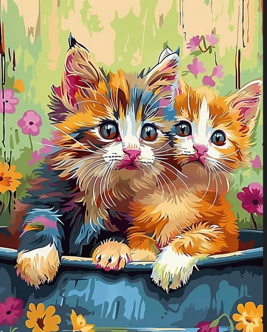 Newsight Paint by Numbers for Adults & Kids & Beginners DIY Acrylic Painting Gift Kits (Cat Couple, 20" Wx16 L) - color: Cat couple, size: 20"Wx16"L