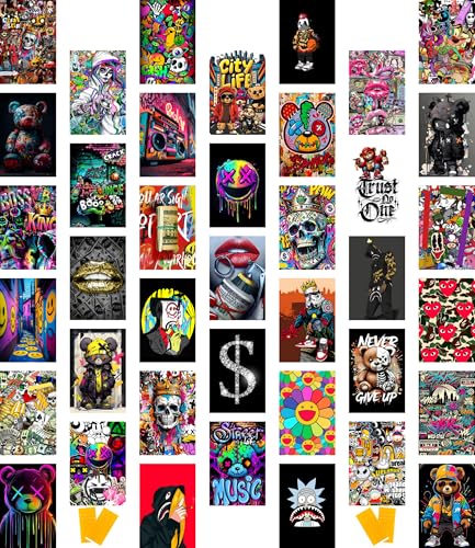Libemz, 50 Pcs Hypebeast Aesthetic Wall Collage Kit - 4x6 inches - Hypebeast Room Decor, Aesthetic Wall Collage Kit Cool Posters Prints for Teen Boys Men Guys Girls Room Bedroom Dorm Decor, Posters for Room Aesthetic, Cool Posters (Hypebeast) - color: Hyp
