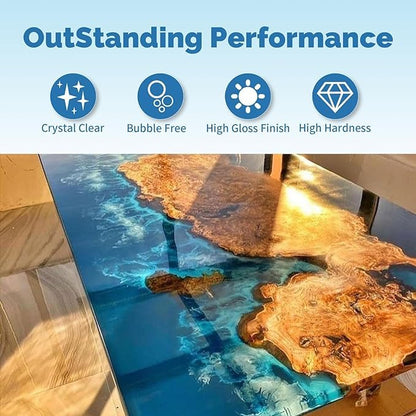 JANCHUN Epoxy Resin Kit 72oz, Bubble Free Crystal Clear Resin | Anti-Yellowing Self Leveling Easy Mix 1:1 Coating and Casting for Art Table Tops Molds Tumblers Crafts Jewelry DIY Gifts - size: 72 fl oz
