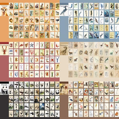 12 Sets 600 Sheets Washi Stickers Book for Journaling, Jungle Animal Sticker, Wild Zoo Sea Animal Aesthetic Scrapbook Dinosaur Sticker Set for Bullet Journal Card Craft Gift Rewards for Kid Notebook - style: Animal Style