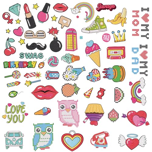 Labeol Diamond Art Kits for Kids Boys and Girls Ages 6-8-10-12 Easy to DIY Creative Diamond Art Sticker Craft by Numbers Kits for Kids and Adult Beginners (Party) - style: Party